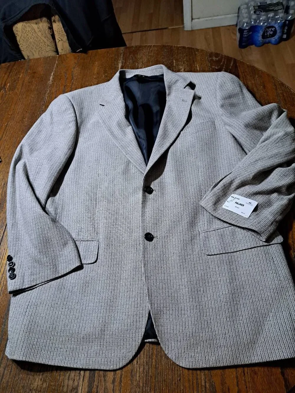 New 46R Shawn Thomas Grey Tweed Palmer Silk Suit Sport Coat Jacket Blazer NWT
